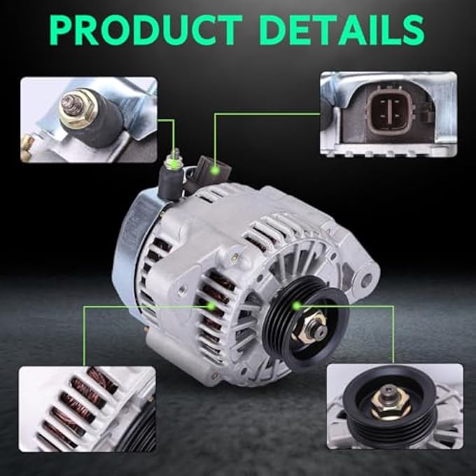 Oskkude New Alternator Compatible with 2006 2007 2008 2009-2015 Yaris 1.5L L4 1497cc Car Alternator 12 Volt CW 80 Amp Alternator 12V Replace 27060-21150 27060-21151 104210-8180 11203 Car Alternators - Image 5