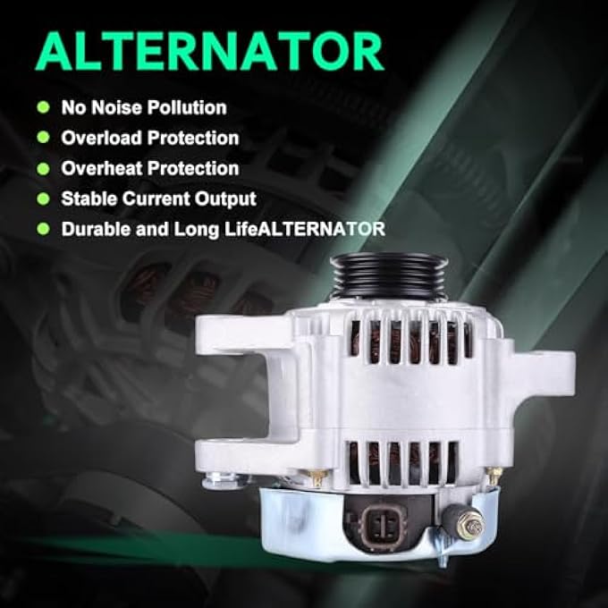 Oskkude New Alternator Compatible with 2006 2007 2008 2009-2015 Yaris 1.5L L4 1497cc Car Alternator 12 Volt CW 80 Amp Alternator 12V Replace 27060-21150 27060-21151 104210-8180 11203 Car Alternators - Image 2