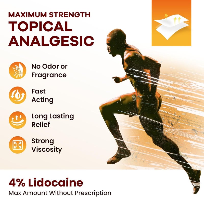 Sumifun لصقات سومي فون 4 ليدوكائين لتخفيف الألم 20 قطعة لصقات ليدوكائين حمراء صينية أقصى قوة جل لصقات لآلام العضلات آلام الظهر البسيطة آلام المفاصل مسكن موضعي خالي من الرائحة - Image 2