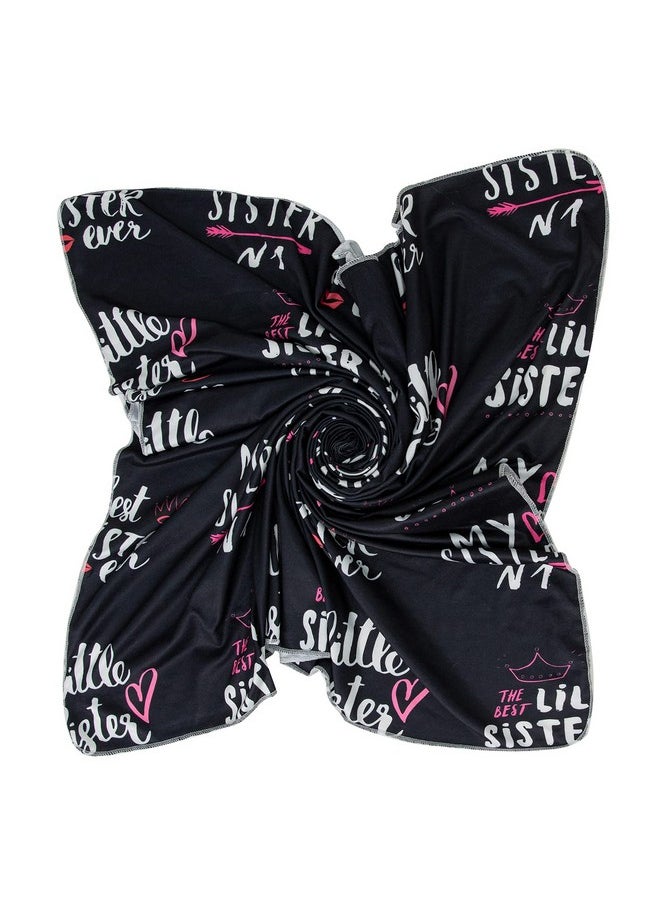 Galabloomer Newborn Receiving Blanket Headband Set Flower Print Baby Swaddle Receiving Blankets (Black Sister)  - Image 5