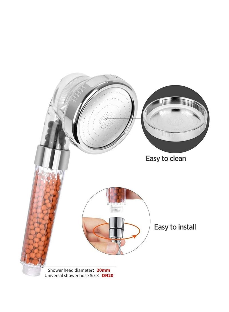 High-Pressure Handheld Shower Head – Water-Saving with Negative Ion Technology, 3 Spray Modes, Built-in Purification Filter, Stylish ABS Design, Easy Tool-Free Installation, Spa-Like Shower Experience for Skin & Hair Care! - Image 3