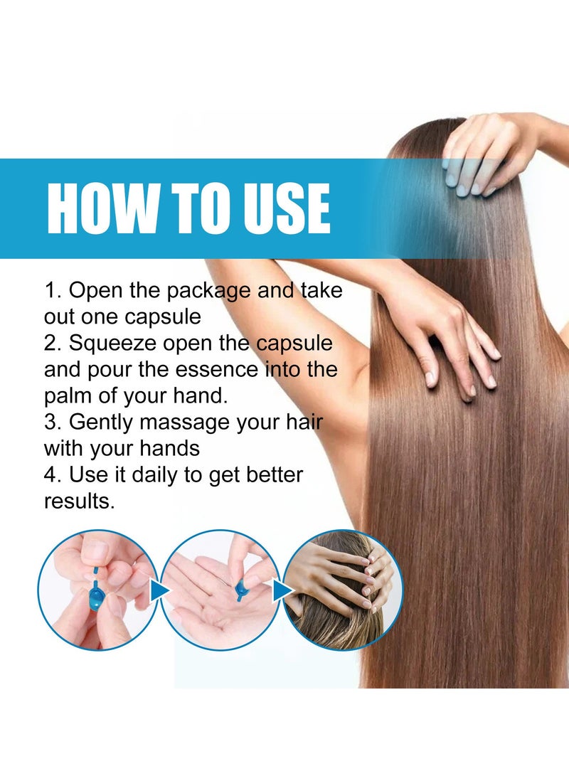 EELHOE Hair Styling Serum for Frizzy u0026 Dry Hair - Keratin Styling u0026 Moisturizing Oil Capsules with Avocado, Jojoba u0026 Argan Oil - Leave-in Anti Frizz Conditioner with Vitamins A,  E u0026 B5-30 Capsules - Image 4