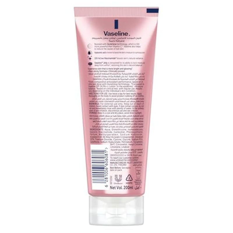 Vaseline® Gluta-Hya Smooth Radiance Serum Burst body Lotion,10x more powerful than vitamin c, for glowing & bright skin, 200ml (Pack of 2) - Image 2