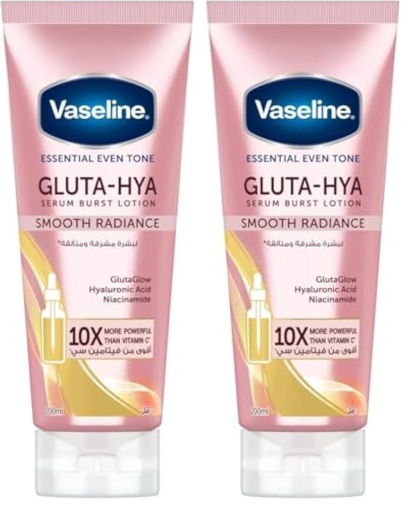 Vaseline® Gluta-Hya Smooth Radiance Serum Burst body Lotion,10x more powerful than vitamin c, for glowing & bright skin, 200ml (Pack of 2) - Image 1
