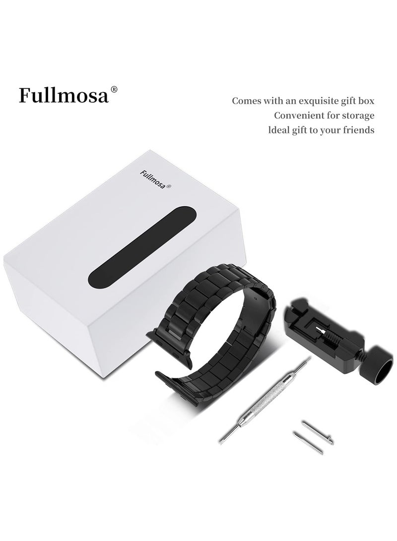 Fullmosa Stainless Steel iWatch Band for Apple Watch Series 7/6/5/4/3/2/1/SE, 42mm 44mm 45mm Black - Image 5