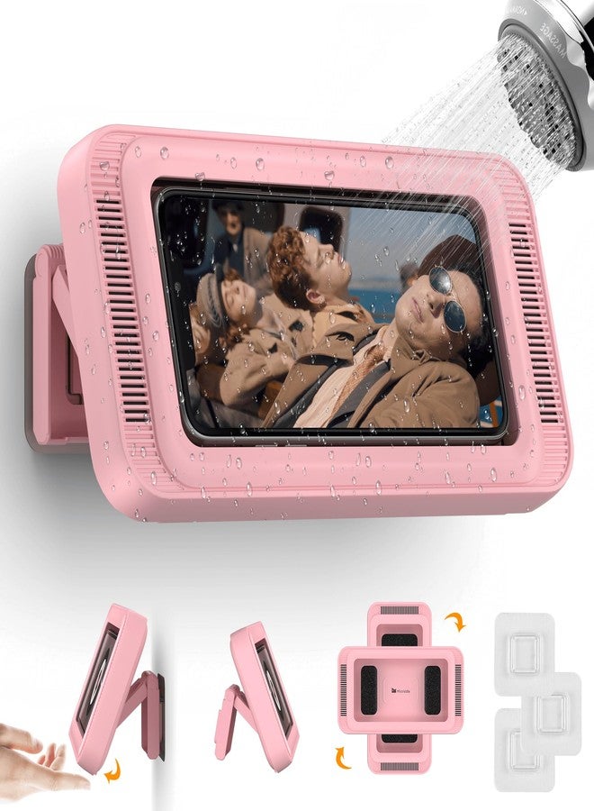 Mistriddle Waterproof Shower Phone Holder with 360° Rotation, Angle Adjustable (Pink, Up to 7 Inch) - Image 1