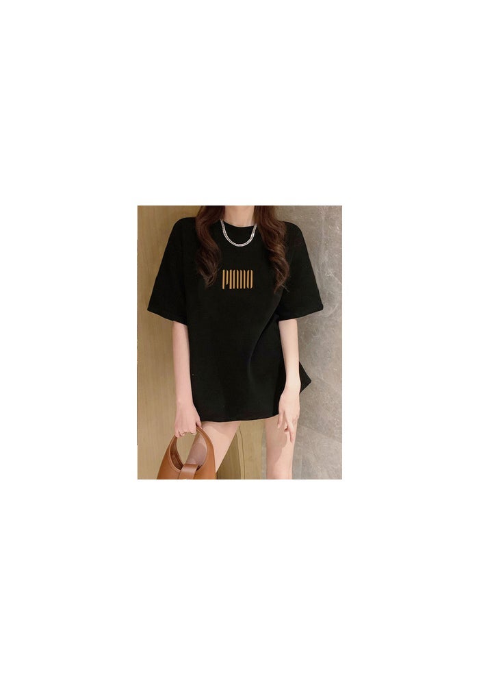 Design Sense Niche Korean Style Mid-length Short-sleeved T-shirt Women's Loose Top 2023 Summer New Style T-shirt Instagram Style Trendy - Image 1