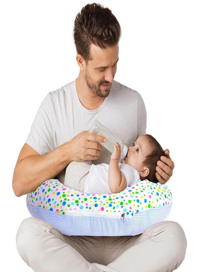 VParents Multipurpose Baby Feeding Nursing Cum Maternity Pillow for New Born Cotton, Recommended for Maternity, Nursing, Medical Bluebell (Blue) 110253 - Image 3
