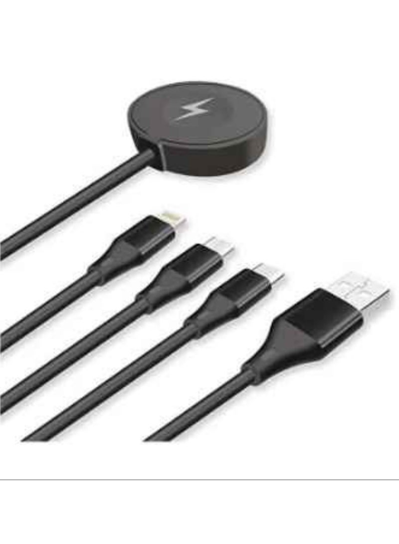 4 in 1 Cable With Wireless Charger Type C, iPhone - Image 1