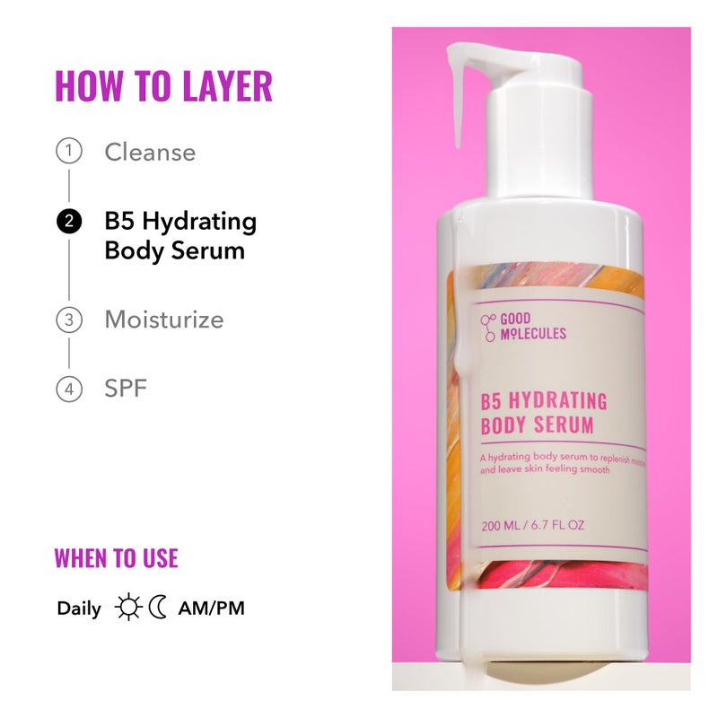 Good Molecules B5 Hydrating Body Serum - Vitamin B5 Ultra Hydrating Serum with Beta Glucan to Retain Moisture and Plumpness, Skin Care for Body - Image 5