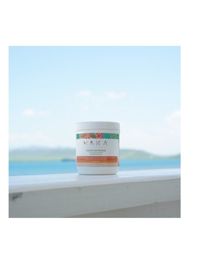 MAKA Styling Cream with Shea Butter - softens - shines - nourishes - hydrates - curls - controls frizz - protects - 8 Fl Oz, natural - Image 4