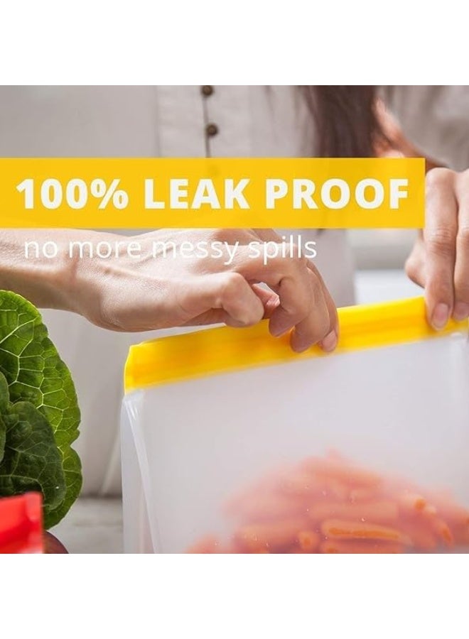 بيرام أكياس تخزين BERAM القابلة لإعادة الاستخدام – مجموعة 3 قطع حجم صغير، أكياس قائمة بإغلاق محكم (زيبلوك)، آمنة لغسالة الصحون، مانعة للتسرب، خالية من BPA، مصنوعة من مادة PEVA، مناسبة للفريزر، أكياس للغداء والسندويشات، آمنة للطعام، مثالية للنزهات والسفر - Image 5