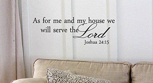 Picniva Black 17'' X 42'' Decalgeek As for me and My House, we Will Serve The Lord Vinyl Wall Art Inspirational Quotes and Saying Home Decor Decal Sticker steamss - Image 2