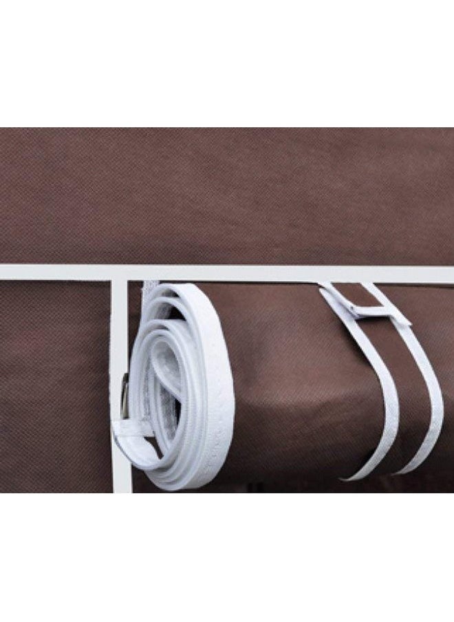 وايت كلاود ترانسفورمينج هومز - خزانة ملابس قابلة للطي من Whitecloud TRANSFORMING HOMES® مكونة من 4+2 طبقة مع 6 أرفف وجيبين جانبيين وشماعة (قماش غير منسوج وقضيب معدني، 84x42.5x166 سم) (بني، 7800-1) - Image 1