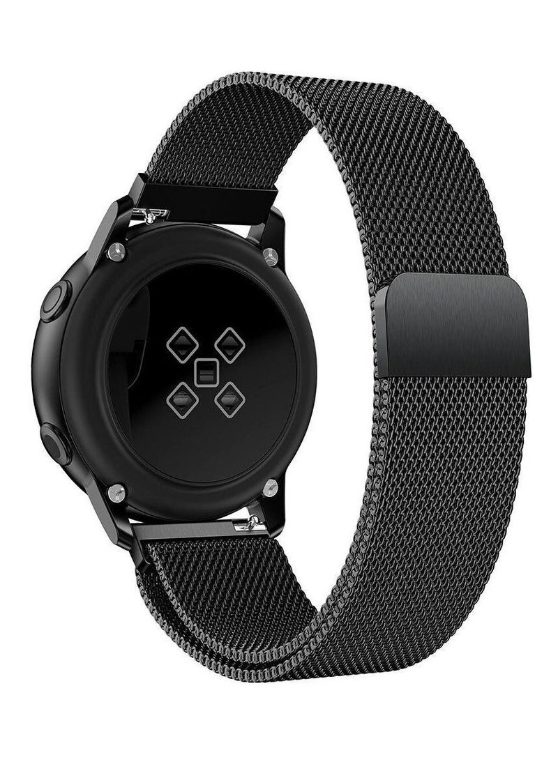 CATANES - Samsung Galaxy Watch Active / Active 2 / Galaxy Watch 4 / Watch 4 Classic Milanese Stainless Steel Band 20mm Replacement Strap Black - Image 1