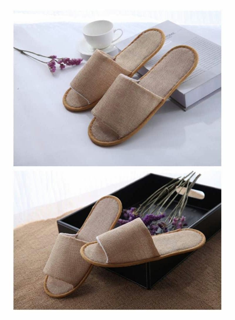 Y&D Spa Slippers Open Toe Slippers, Washable, Disposable, Fluffy Guests for Home, Hotel Use, Spa, Party Guest, and Travel, Fits Most Men Women, 10 Pairs  - Image 4