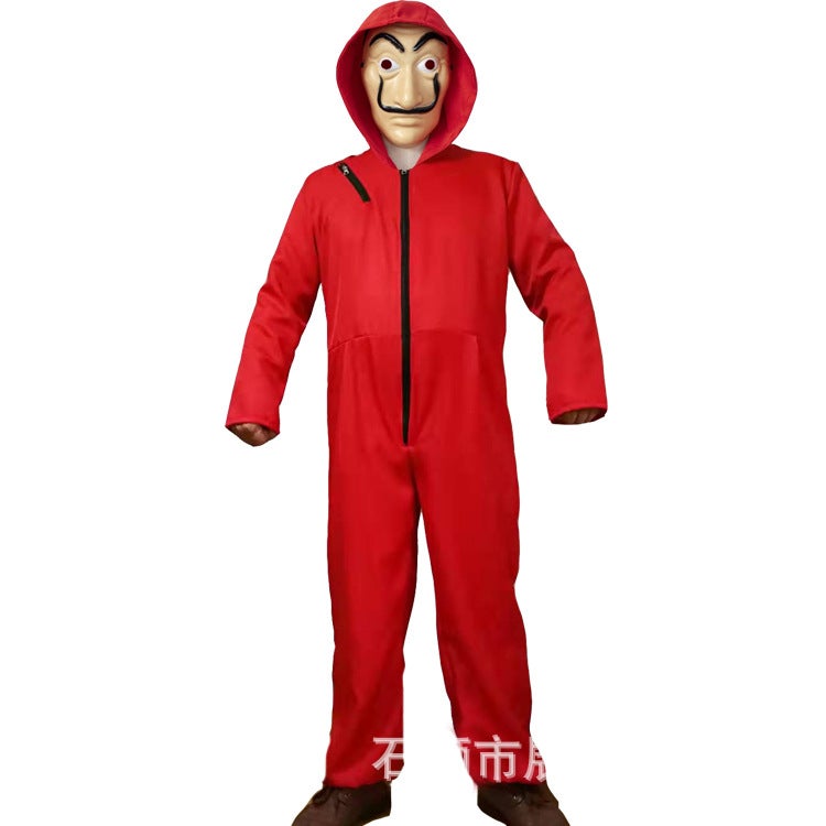 Paper Money House cosplay Costume dali dali Costume Red Halloween Clown Costume Paper Money House Mask Spot Dali clothes 
