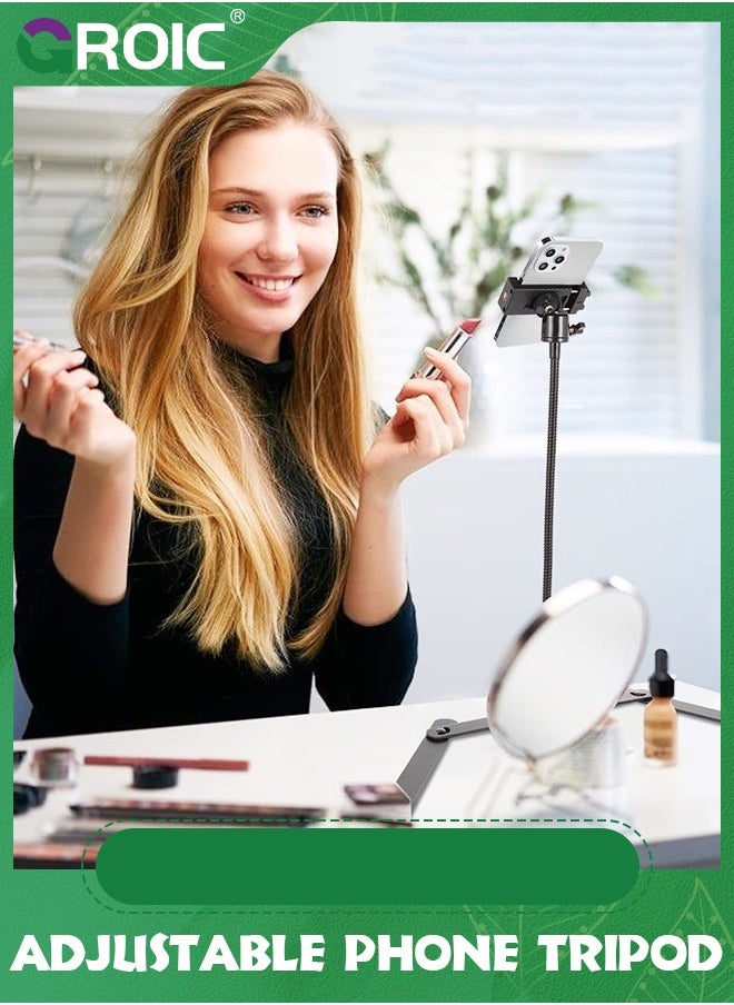 GROIC - Adjustable Phone Tripod, Phone Stand for Recording, Overhead Phone Mount, Tabletop Tripod for Cookie Decorating and Teaching Online Live Streaming and Showing Drawing Sketching Cooking Recording - Image 1