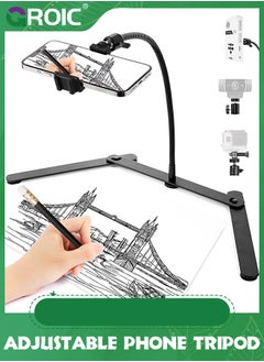 Adjustable Phone Tripod, Phone Stand for Recording, Overhead Phone Mount, Tabletop Tripod for Cookie Decorating and Teaching Online Live Streaming and Showing Drawing Sketching Cooking Recording
