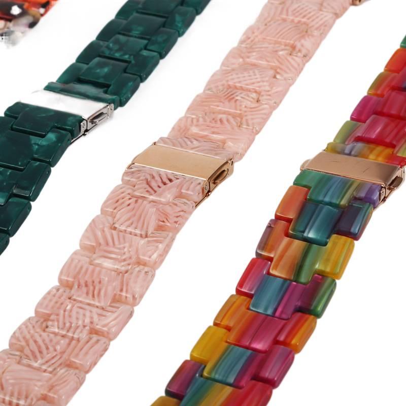 LL Red Resin Bracelet Strap Smartwatch Band Compatible with Apple Watch with Adjustable Fit Replacement Strap for Daily Wear - Image 4