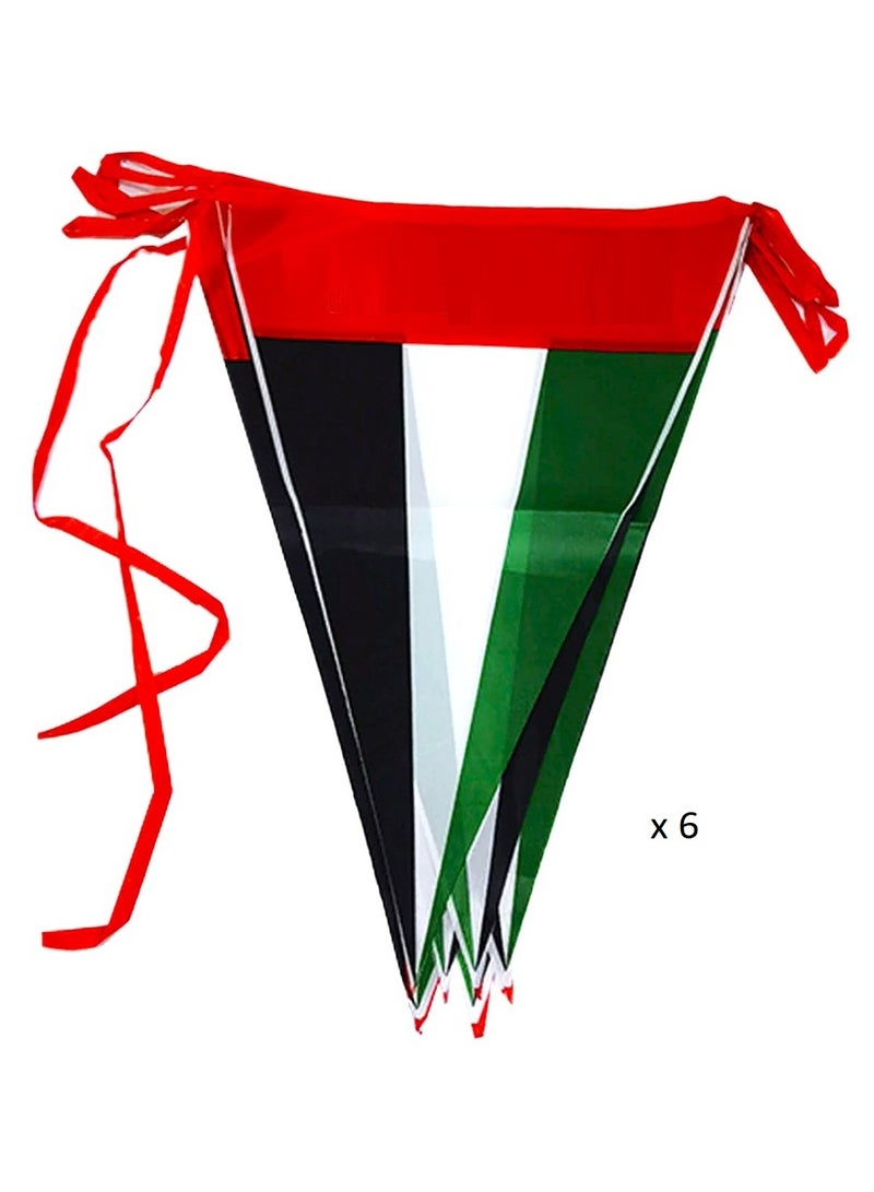 Boxwoods 6 PCS Of United Arab Emirates Flag Design Long Bunting Banners For National Day Decoration - Image 1