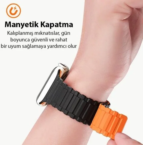 بولهاموبيل Polham Magnetic Silicone Band Strap For Apple Watch 38-40-41MM, Apple Watch 2-3-4-5-6-7-8 and Se