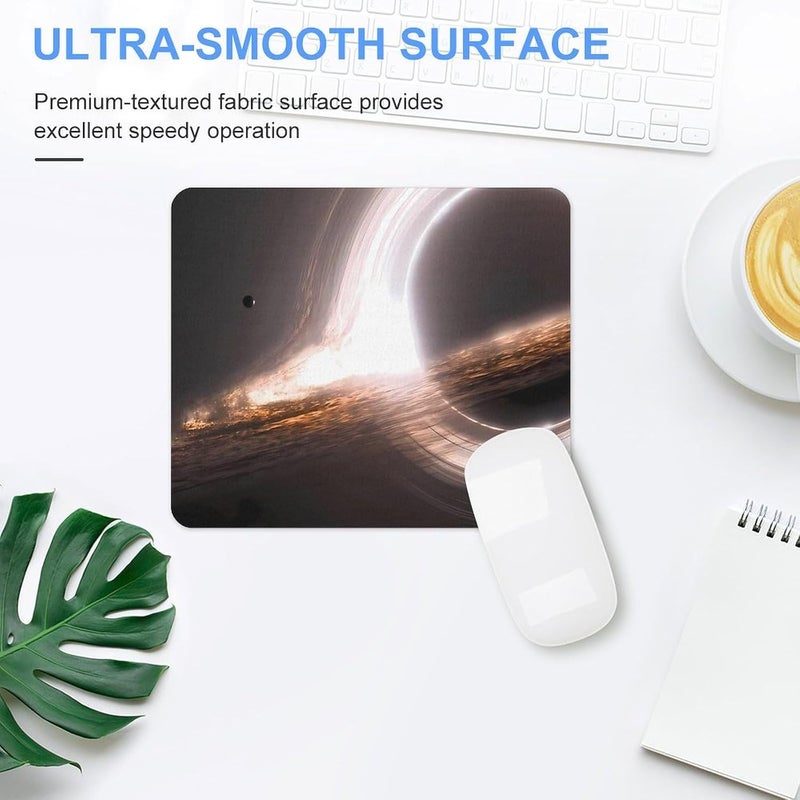 Keebik Gaming Mouse Pad, Interstellar Gargantua Black Hole Mouse Pad 7.1x8.7 Inch Large Extended Computer Mouse Mat Keyboard Full Desk Mousepad for Gaming, Office, Home - Image 3