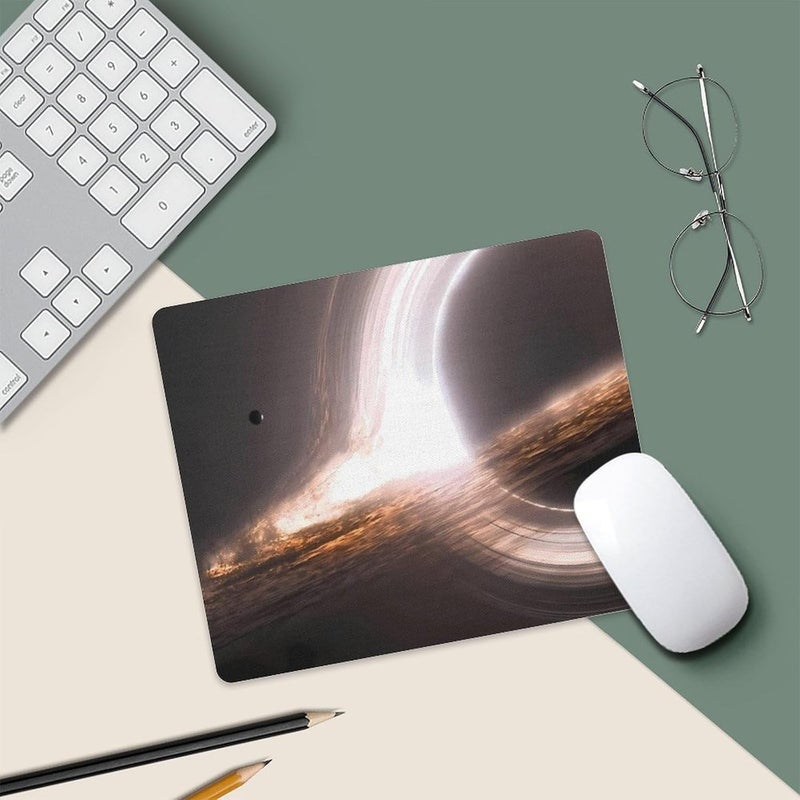 Keebik Gaming Mouse Pad, Interstellar Gargantua Black Hole Mouse Pad 7.1x8.7 Inch Large Extended Computer Mouse Mat Keyboard Full Desk Mousepad for Gaming, Office, Home - Image 5