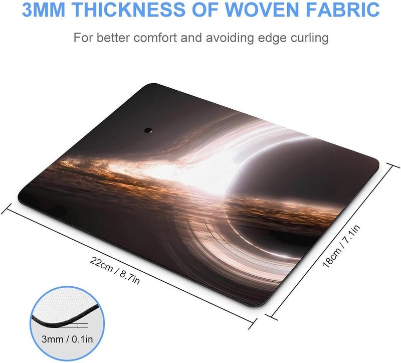 Keebik Gaming Mouse Pad, Interstellar Gargantua Black Hole Mouse Pad 7.1x8.7 Inch Large Extended Computer Mouse Mat Keyboard Full Desk Mousepad for Gaming, Office, Home - Image 2
