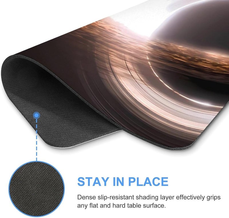 Keebik Gaming Mouse Pad, Interstellar Gargantua Black Hole Mouse Pad 7.1x8.7 Inch Large Extended Computer Mouse Mat Keyboard Full Desk Mousepad for Gaming, Office, Home - Image 4