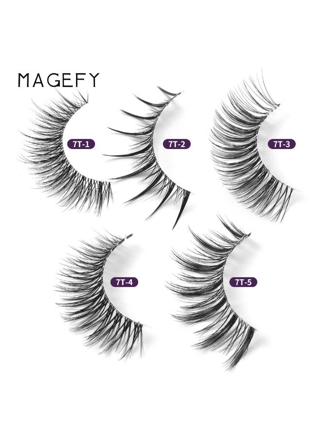 Lashes False Eyelashes Cat Eyes Wispy Natural Faux Mink Lashes 7 Pairs Pack Light Volume Short Fake Eye Lashes 3D Artificial Lashes Fluffy and Soft Lash Set - view 4