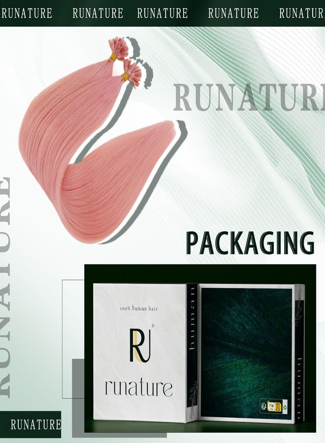 رونتشر وصلات شعر RUNATURE K Tip من شعر بشري طبيعي #وردي فاتح 16 بوصة 20 غرام 25 قطعة - Image 5