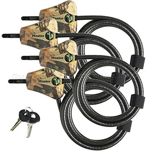 Master Lock Python Trail Camera Adjustable Camouflage Cable Locks 8418KA4 CAMO 4Pack Brown
