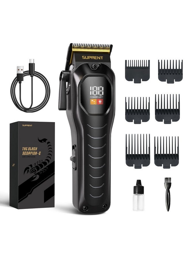 SUPRENT Mens Hair Clipper-Rechargeable Hair Cutting Kits with LED Display, Cordless Hair Clipper for Home Use & Barbers (Black) - Image 1