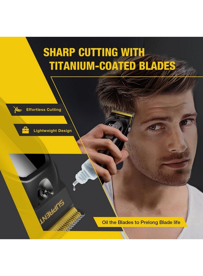 SUPRENT Mens Hair Clipper-Rechargeable Hair Cutting Kits with LED Display, Cordless Hair Clipper for Home Use & Barbers (Black) - Image 4