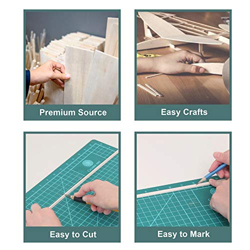 CRAFTIFF Balsa Wood Sheets Unfinished Thin Wood Pieces for Crafts 1/16 Thick 12"x4" - Pack of 6 (12"x4", Pack of 6) - Image 5