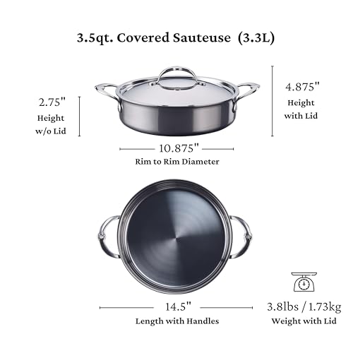 Hestan - NanoBond Collection - Stainless Steel Titanium Sauteuse, Induction Cooktop Compatible, 3.5 Quart - Image 2