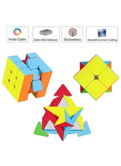 D ETERNAL Cube Combo Set Of 2X2 3X3 And Pyramid Pyraminx Triangle High Speed Stickerless Magic Cube Puzzle, Kids And Professionals  - Image 3