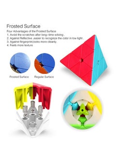 D ETERNAL Cube Combo Set Of 2X2 3X3 And Pyramid Pyraminx Triangle High Speed Stickerless Magic Cube Puzzle, Kids And Professionals  - Image 5