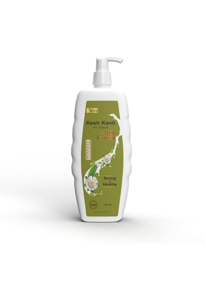 Patanjali Kesh Kanti Hair Cleanser Milk Protien Shampoo, Herbal Care for Healthy Hair, Suitable for All Hair Types (650 Ml) - Image 1
