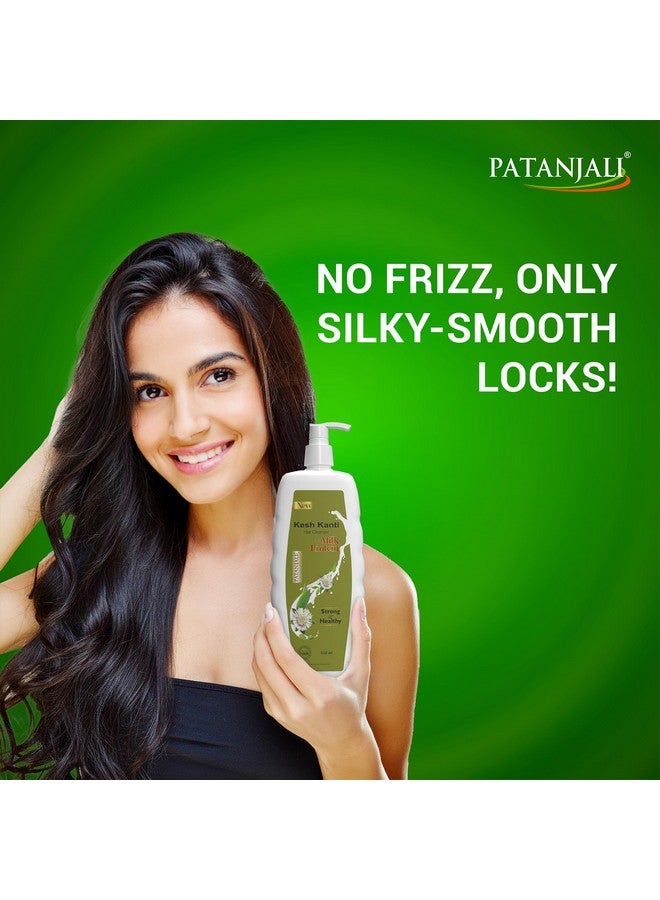 Patanjali Kesh Kanti Hair Cleanser Milk Protien Shampoo, Herbal Care for Healthy Hair, Suitable for All Hair Types (650 Ml) - Image 3