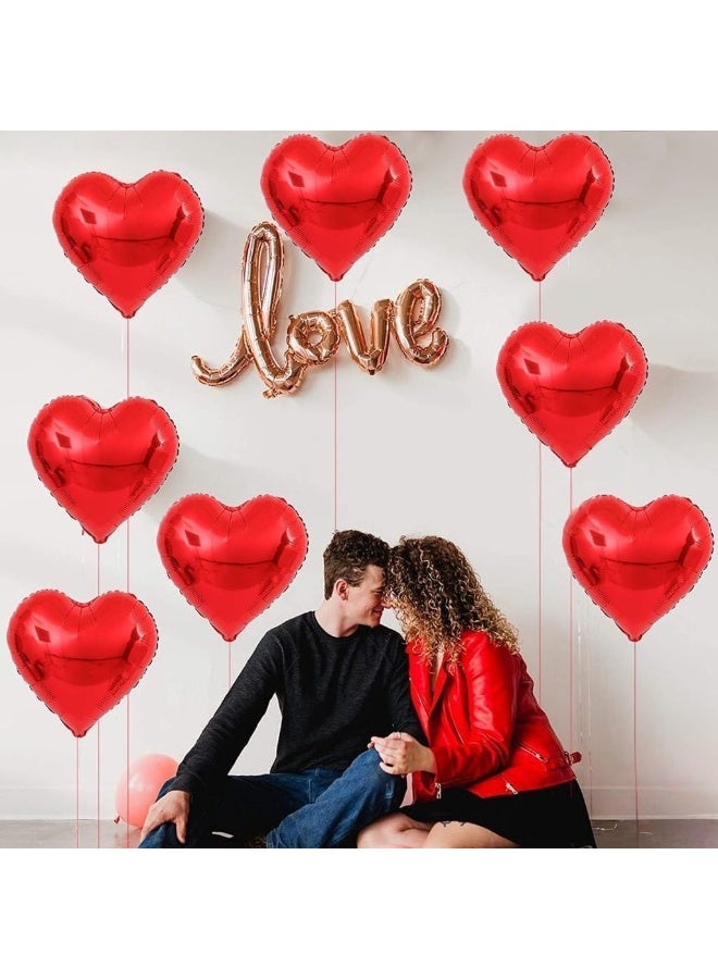 Huge Red Heart Balloons – 12 Pack, Heart-Shaped Balloons for Decoration, Anniversary, and Romantic Events - Image 5