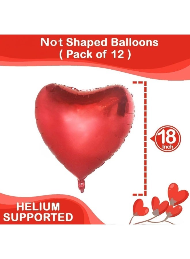 Huge Red Heart Balloons – 12 Pack, Heart-Shaped Balloons for Decoration, Anniversary, and Romantic Events - Image 3