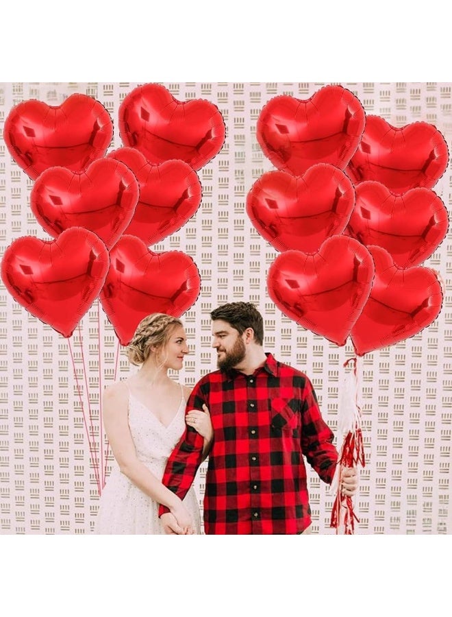 Huge Red Heart Balloons – 12 Pack, Heart-Shaped Balloons for Decoration, Anniversary, and Romantic Events - Image 2