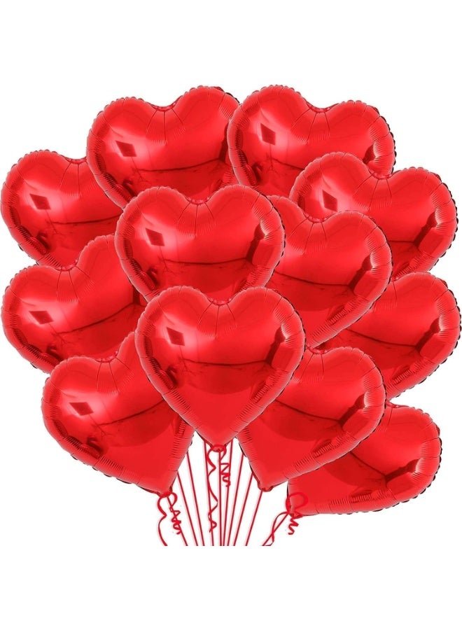 Huge Red Heart Balloons – 12 Pack, Heart-Shaped Balloons for Decoration, Anniversary, and Romantic Events - Image 1