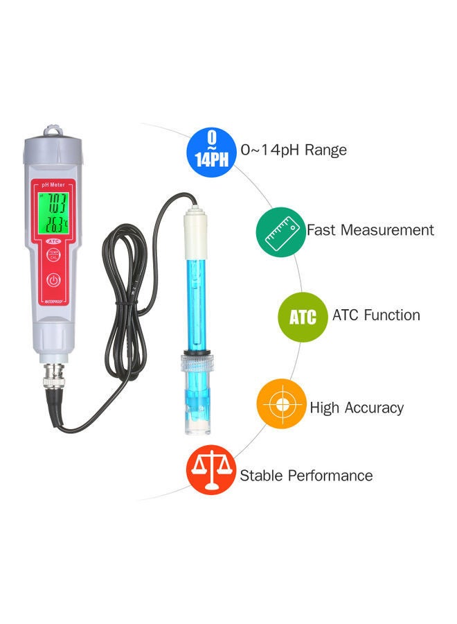 NIBEMINENT pH-618L Portable Pen Type pH Test Gauge Multicolor 19.50X5.50X16.80cm - Image 2