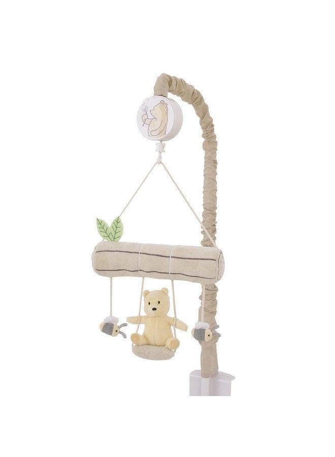 NoJo Disney Classic Pooh Naturally Friends Soft Beige Plush Swing and Tree Branch Musical Mobile - Image 1