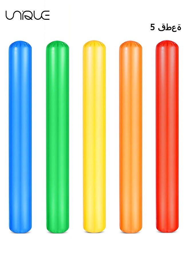 يونيك 5 قطع بركة نفخ العصي، الملونة نفخ بركة السباحة الشعرية، 41.3 بوصة المياه العائمة العصي للبالغين الاطفال، في الهواء الطلق اللعب المياه اللعب، الشاطئ بركة حزب ديكورات - Image 1