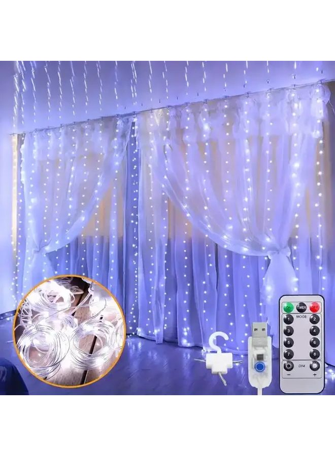 300 مصباح LED ستارة أضواء دافئة بخيط بطول 8 أمتار، 8 أوضاع تشغيل، يعمل بالطاقة عبر منفذ USB للمنزل والحديقة - Image 3