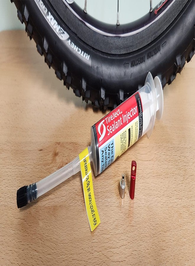 TireJect Tire Sealant Injector - Tubeless Sealant Injector Syringe Applicator Presta & Schrader Compatible - Easy Tire Sealant Installation for Bicycle & All Vehicles - 2oz with Valve Core Tools - Image 4